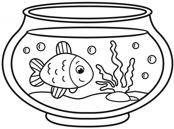 Aquarium coloring page image
