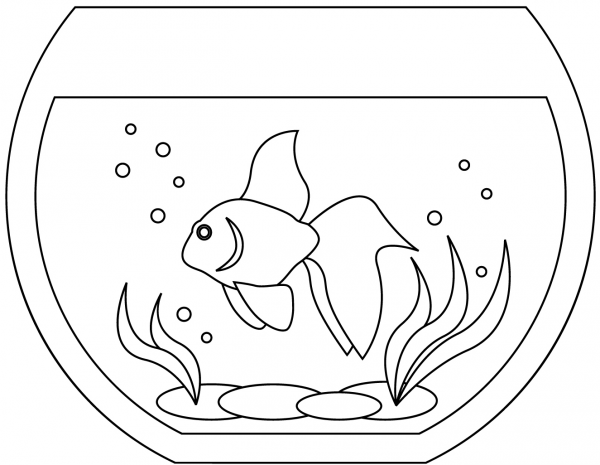 Aquarium coloring page image
