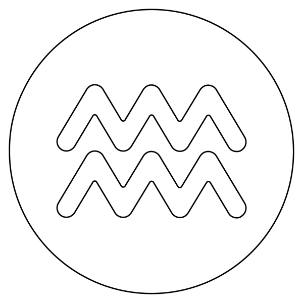 Aquarius Emoji coloring page image