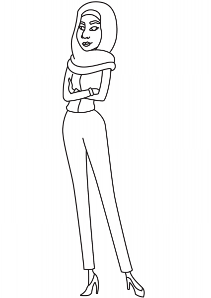 Arab Student coloring page image