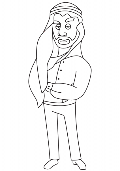 Arabian Sheik coloring page image