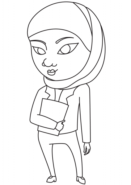 Arabian Student coloring page image