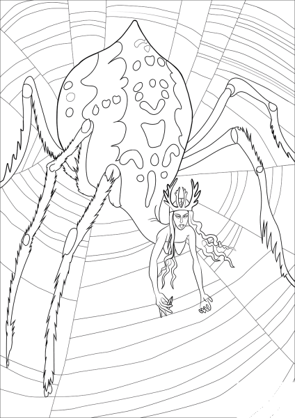 Arachne coloring page image