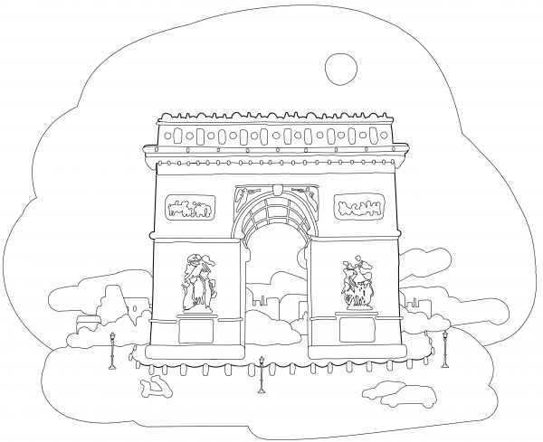 Arc De Triomphe coloring page image