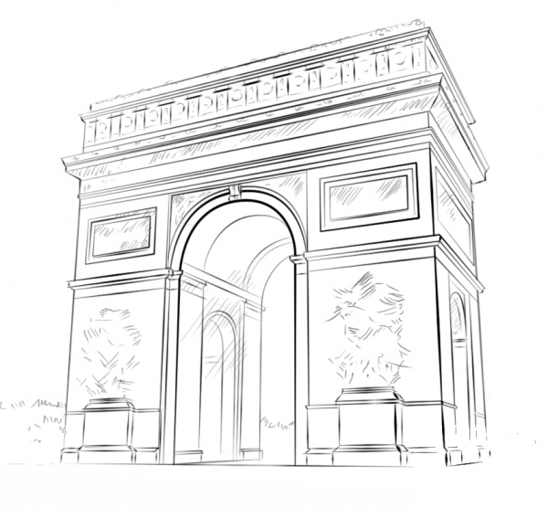 Arc de Triomphe coloring page image