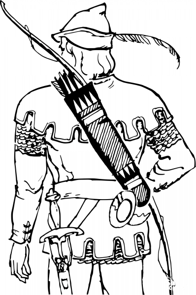Archer coloring page image
