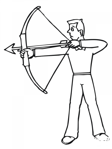 Archer Ready to Shoot coloring page image