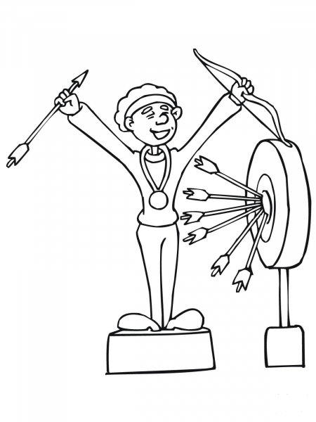 Archery Competition Winner coloring page image