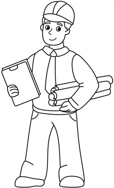 Architect coloring page image