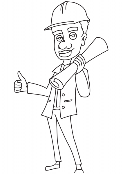 Architect coloring page image