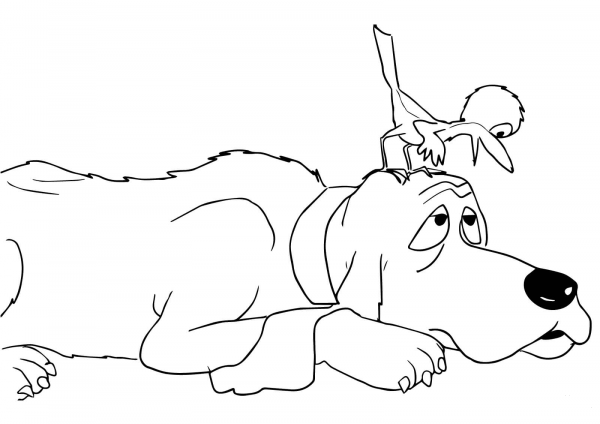 Are You my Mother Baby Bird Said to Dog coloring page image