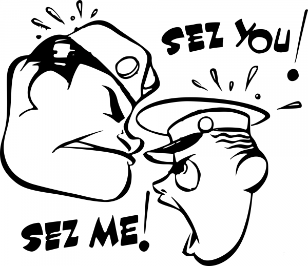 Arguing Soldiers coloring page image