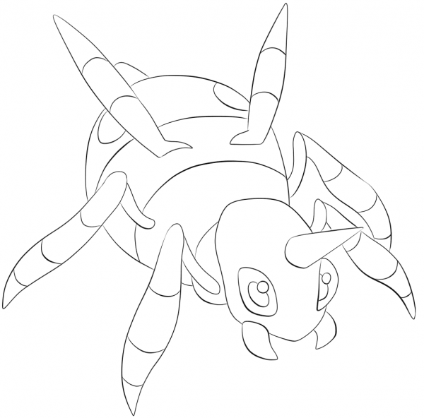 Ariados coloring page image