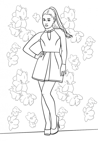 Ariana Grande coloring page image