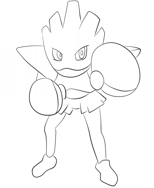 Hitmonchan coloring page image