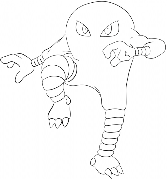 Hitmonlee coloring page image