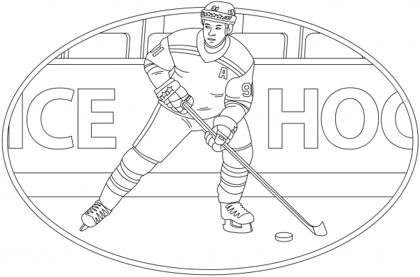 Hockey coloring page image