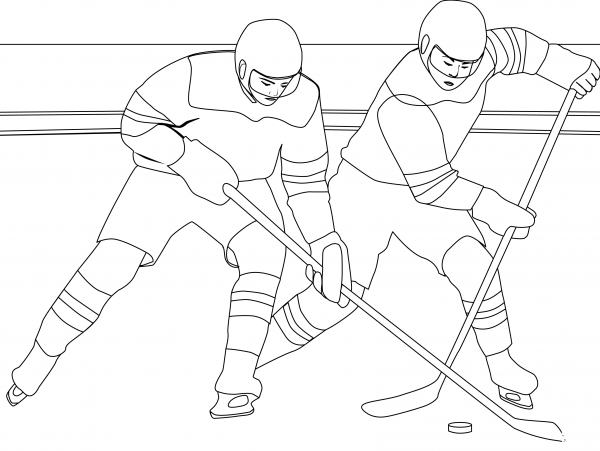 Hockey coloring page image