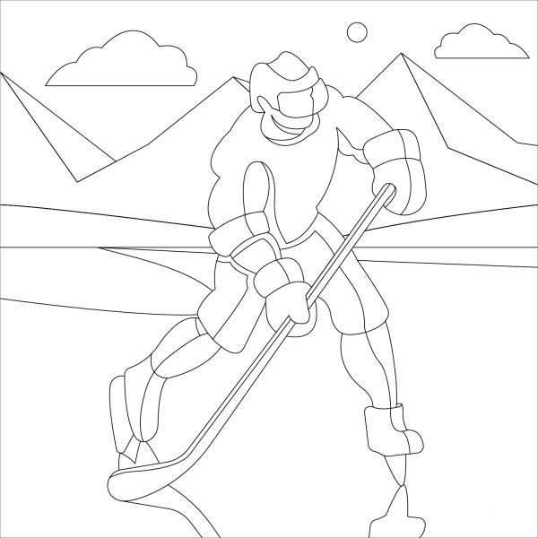 Hockey coloring page image