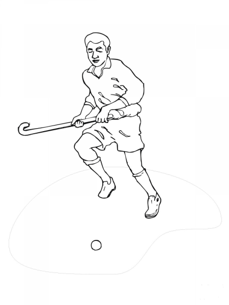 Hockey Field Player coloring page image
