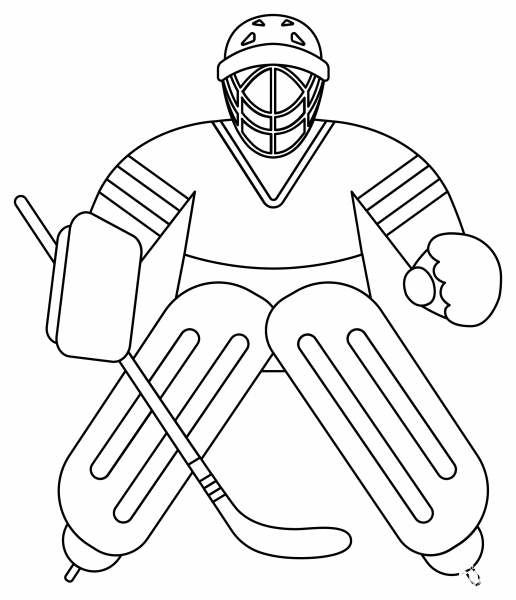 Hockey Goalie coloring page image