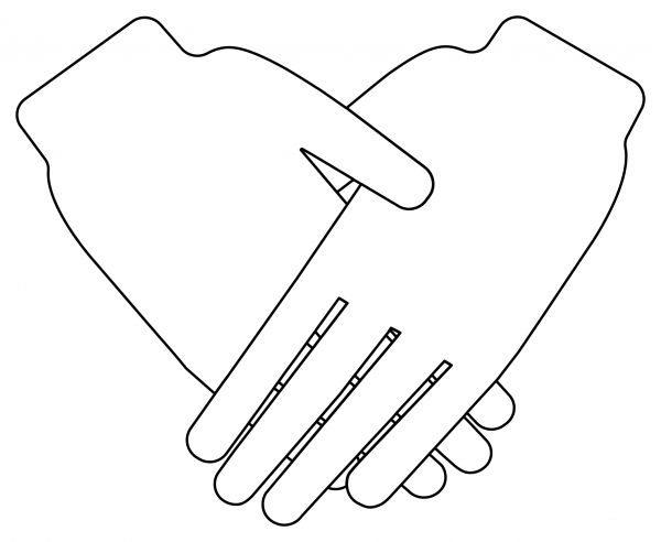 Holding Hands coloring page image