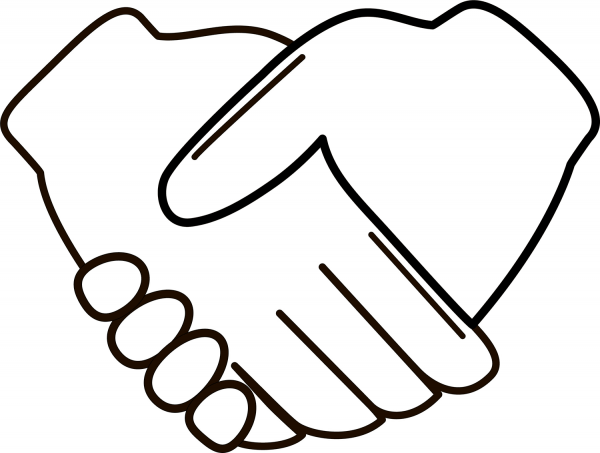 Holding Hands coloring page image