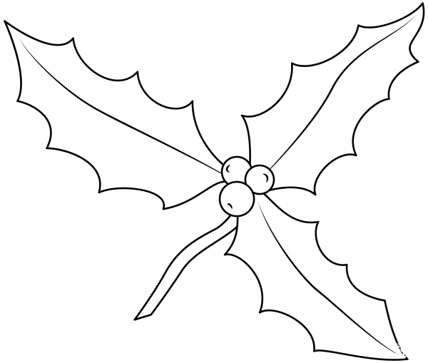 Holly Leaf coloring page image