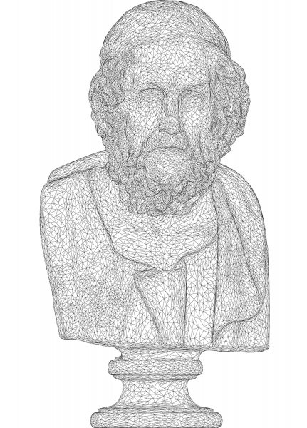 Homer Bust 3D Wireframe coloring page image