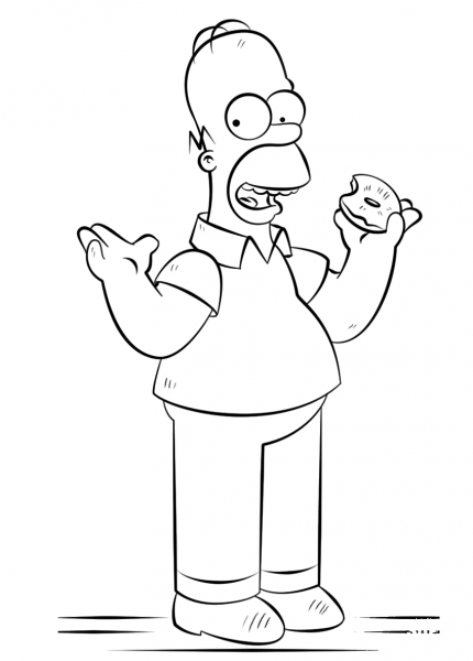 Homer Simpson coloring page image