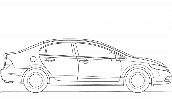 Honda Civic 2008 coloring page image