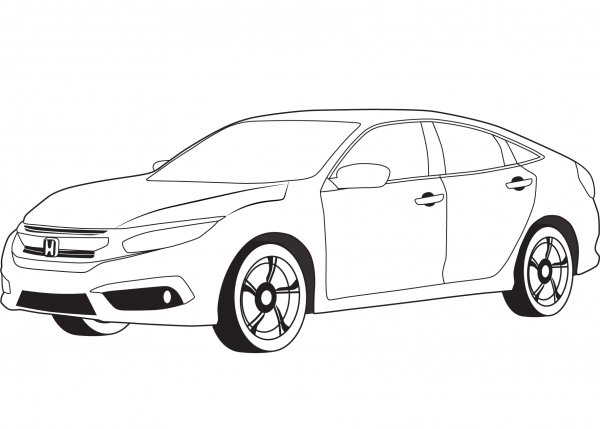 Honda Civic coloring page image