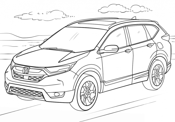 Honda CR-V coloring page image