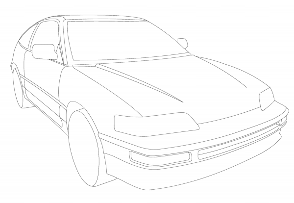 Honda CR-X coloring page image