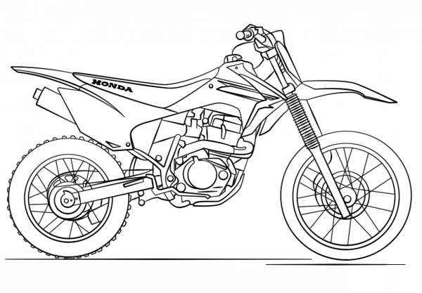 Honda Dirt Bike coloring page image