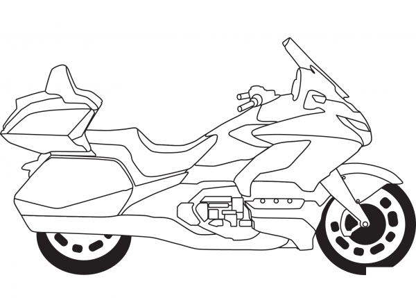 Honda Goldwing Motorcycle coloring page image