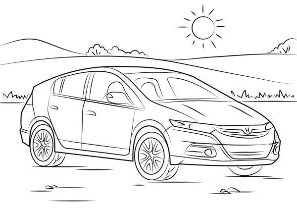 Honda Insight coloring page image