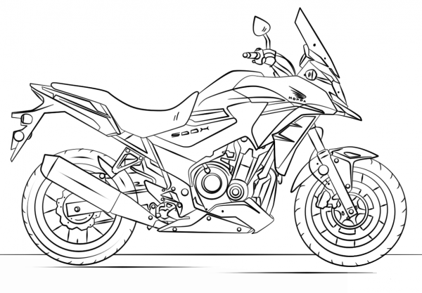 Honda Motorcycle coloring page image