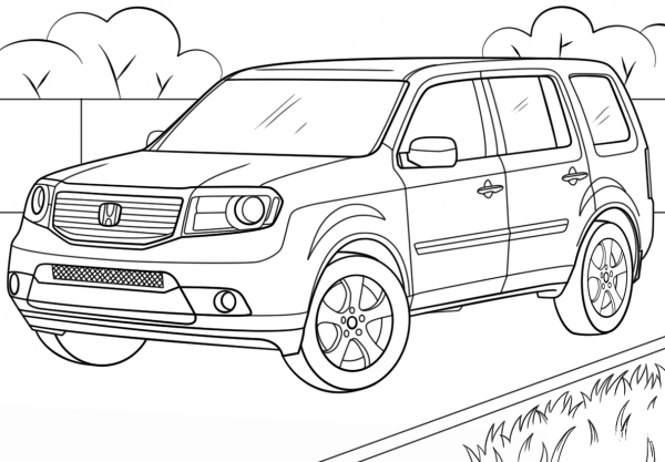 Honda Pilot coloring page image
