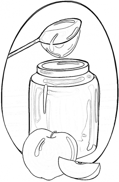 Honey And Apples  coloring page image
