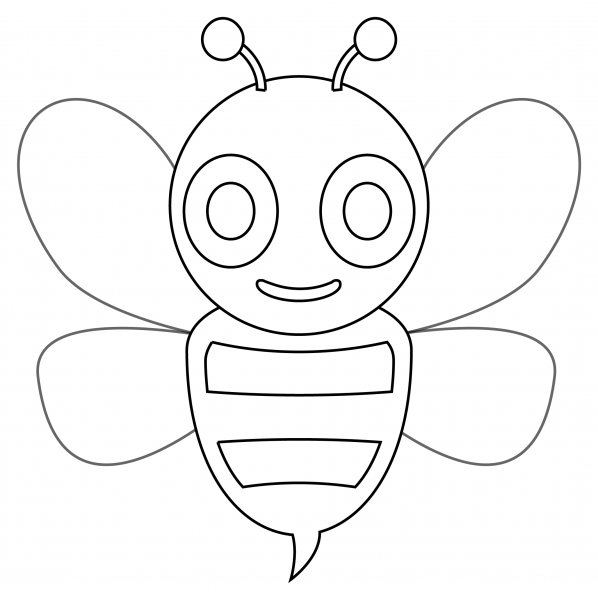 Honeybee coloring page image