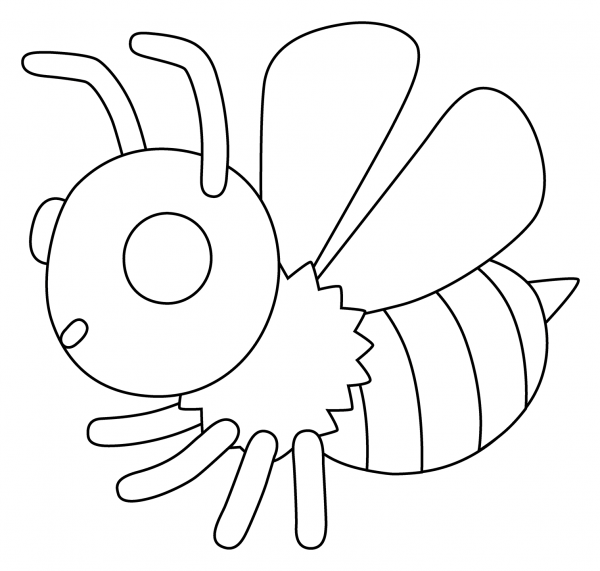 Honeybee Emoji coloring page image