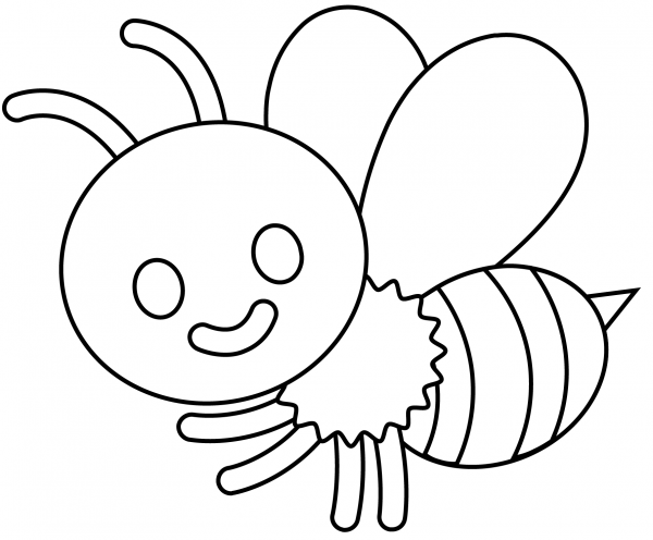 Honeybee Emoji coloring page image