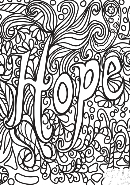 Hope coloring page image