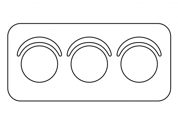 Horizontal Traffic Light Emoji coloring page image