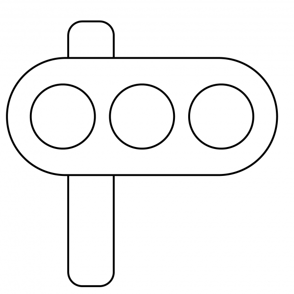Horizontal Traffic Light Emoji coloring page image