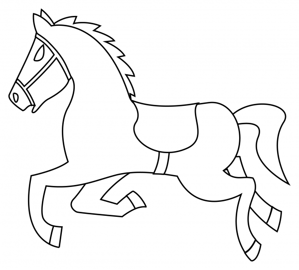 Horse coloring page image