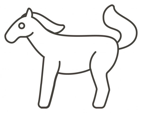 Horse coloring page image