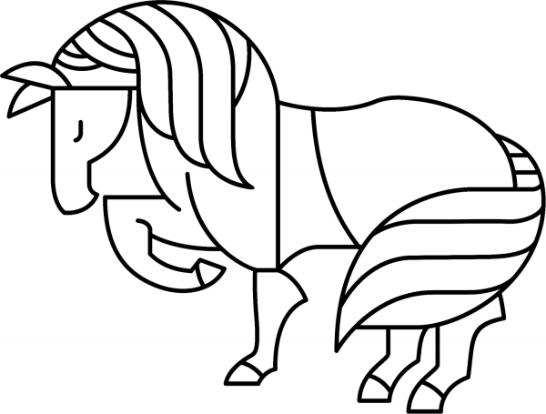 Horse coloring page image