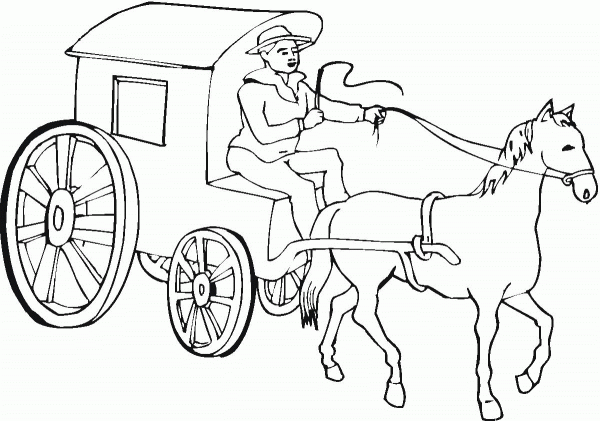 Horse Drives That Cab coloring page image